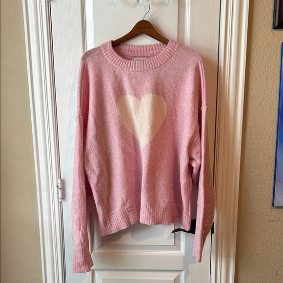 American Eagle Outfitters Sweaters - American Eagle Pink Heart Sweater Valentine's Girly Elle Woods